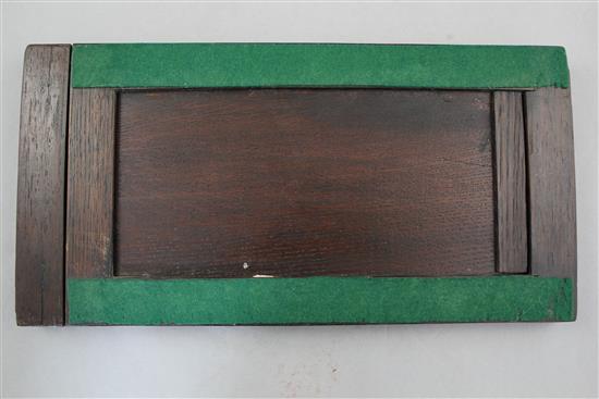 A Tunbridgeware rosewood book slide, 12.5in. closed